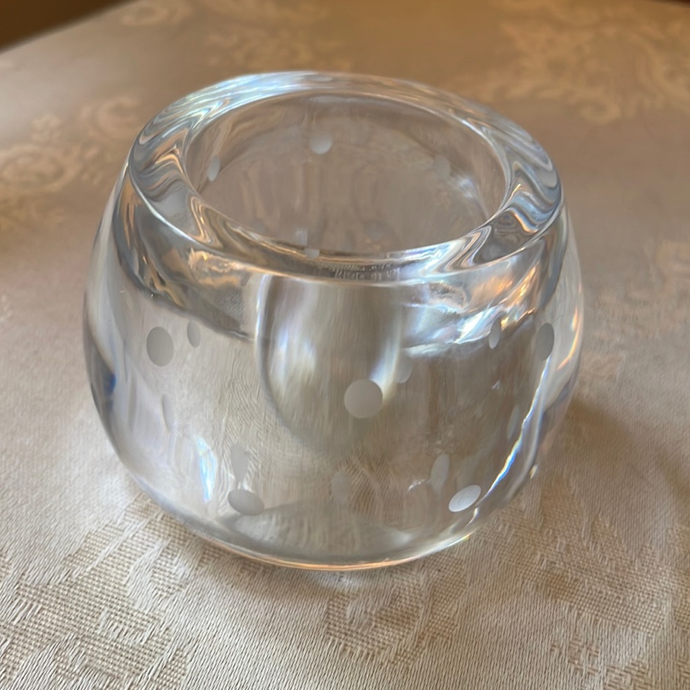Kate Spade New York Lenox Larabee dot crystal votive candle holder, EUC